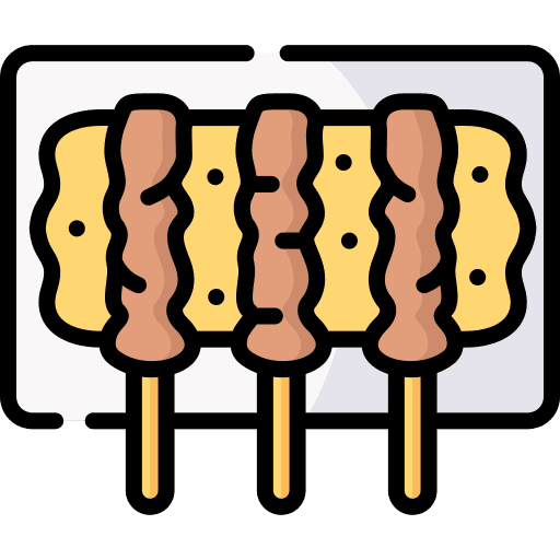 Satay satay pork asian food icon