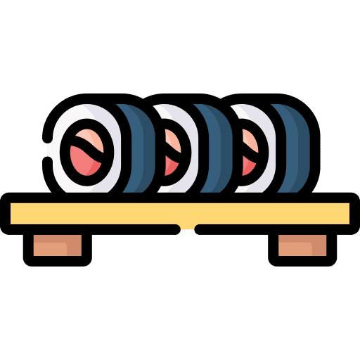 Sushi salmon rice food and restaurant icon