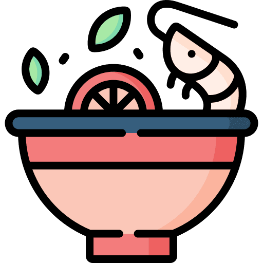 Tom yum goong food and restaurant thai food soup icon