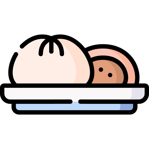 Meat bun chinese traditional food icon