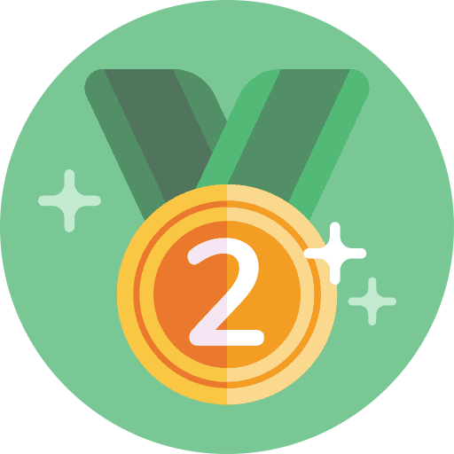 2nd place badges sports and competition medal icon