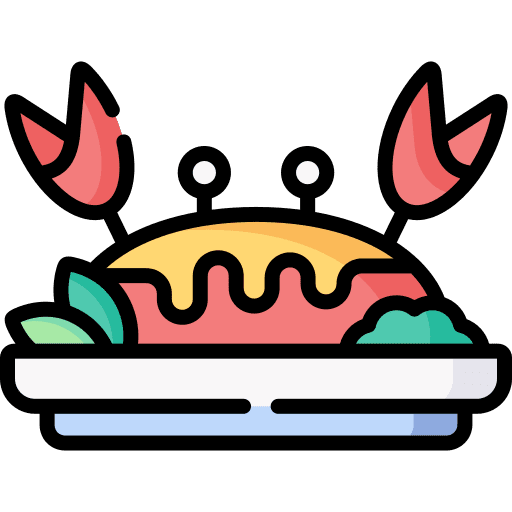 Crab food and restaurant crab life icon