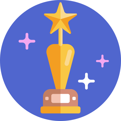 Championship trophy prize star recognition icon