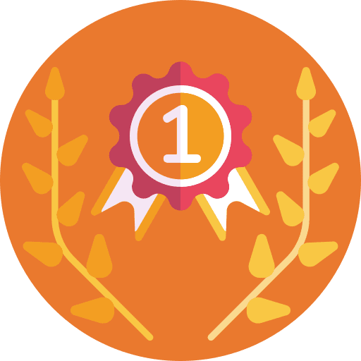 Medal 1st place badge outline recognition icon