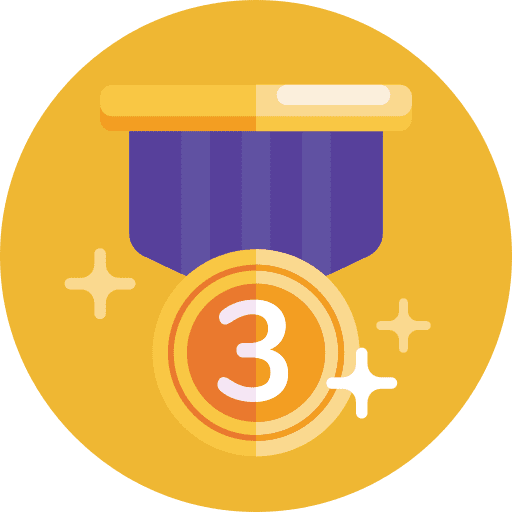 Third prize recognition badges medal icon