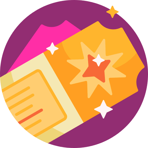 Ticket pass magic show validating ticket icon