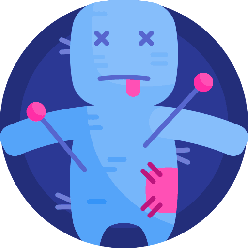 Voodoo doll halloween fear terror icon