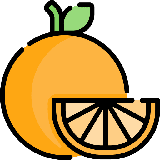 Orange orange organic food and restaurant icon