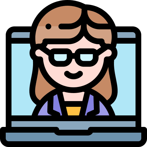 Elearning woman education school icon