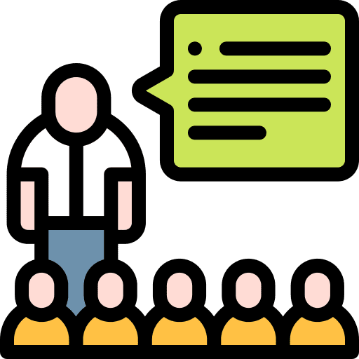 Teach training presentation instructor icon