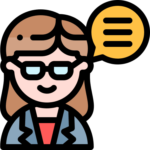 Teacher professions and jobs female professor speak icon