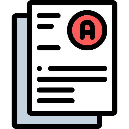 Test score education files and folders icon