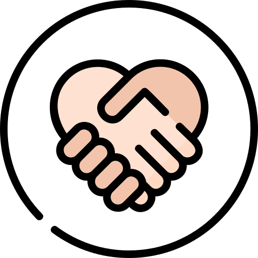 Fair trade agreement mutual aid social responsibility icon