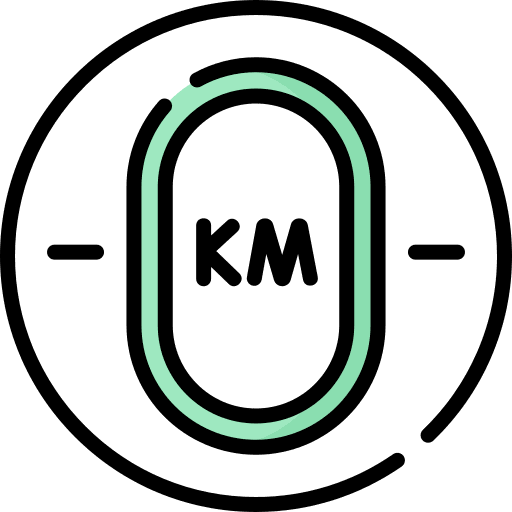 Kilometer zero ecology and environment shapes and symbols icon