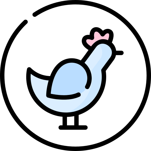 Cock bird farming and gardening rooster icon