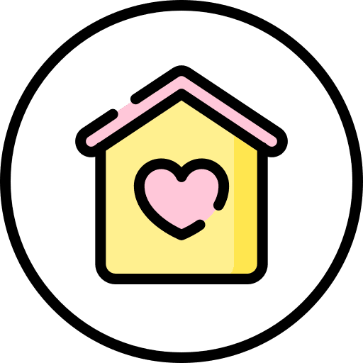 Home heart charity building icon