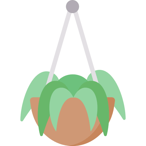 Hanging pot nature farming and gardening flower pot icon