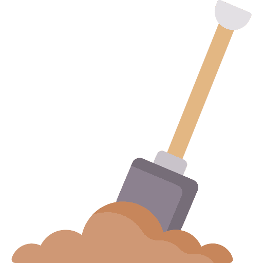 Shovel dirt ground dig icon