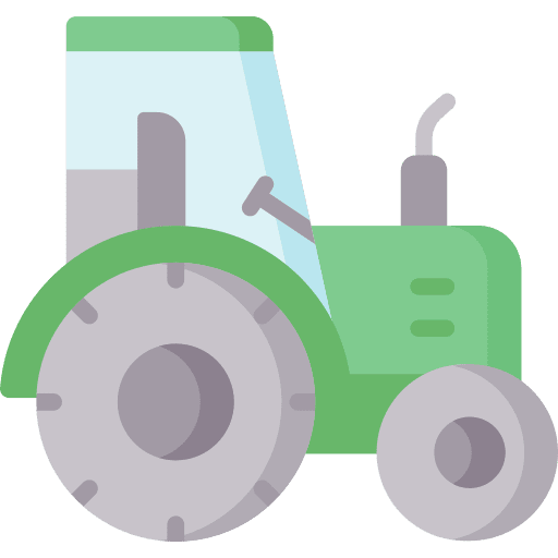 Tractor agriculture transportation farming and gardening icon