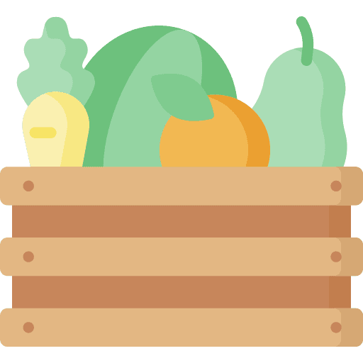 Fruit box vegetable harvest farming and gardening icon