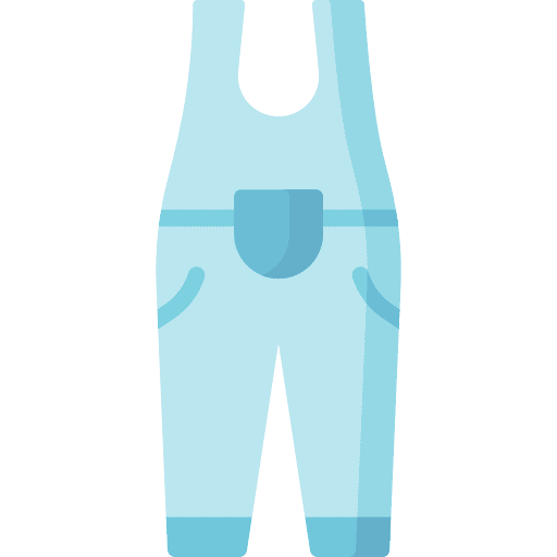 Overall denim fashion garment icon