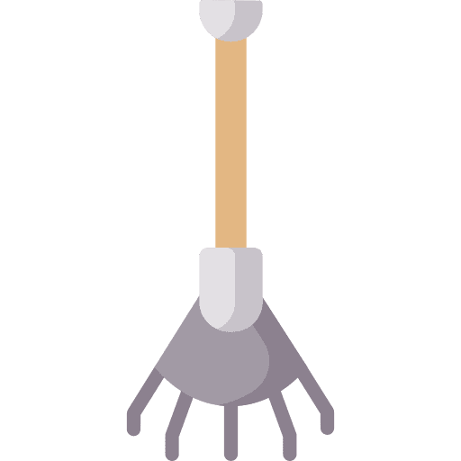 Rake gardening tool fork rake icon