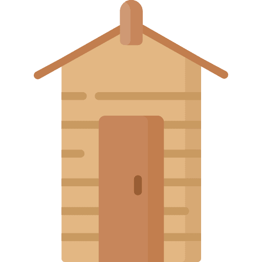 Cabin hut wood house home icon