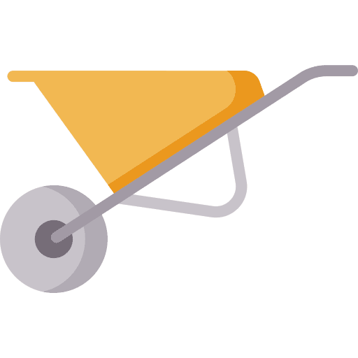 Wheelbarrow cart construction and tools farming and gardening icon