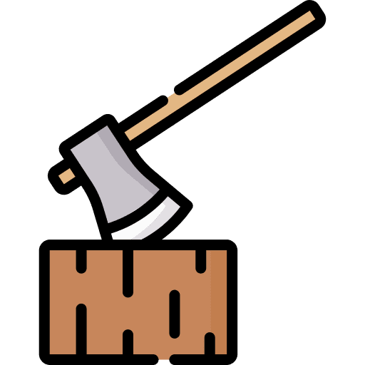 Axe woodcutter carpenter construction and tools icon