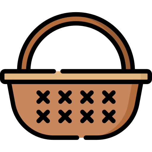 Basket farming and gardening picnic woven icon