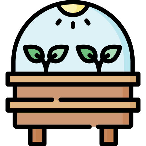 Greenhouse farming and gardening greenhouse heat icon
