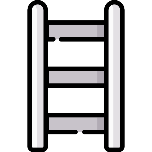 Stairs construction and tools equipment step ladder icon