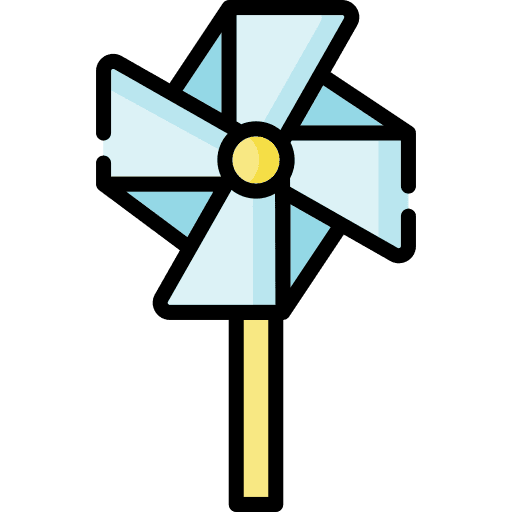 Toy windmill pinwheel kid and baby mill icon