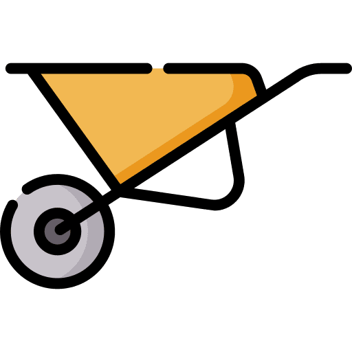 Wheelbarrow farming and gardening tools and utensils construction and tools icon