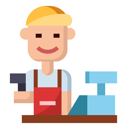 Cashier man grocery store cashier icon