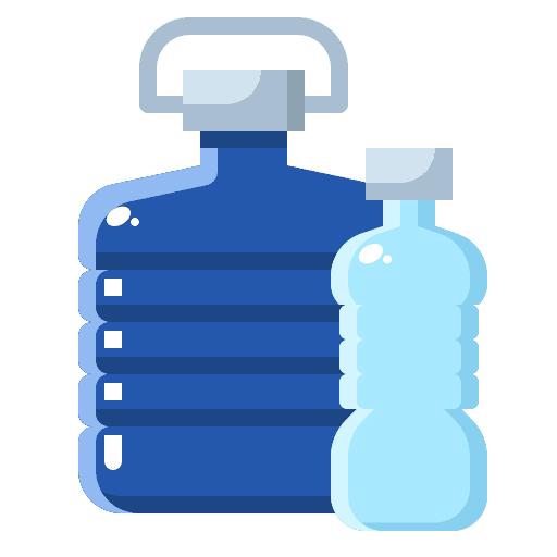 Water bottle food and restaurant plastic bottles icon