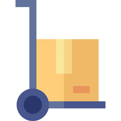 Trolley shipping and delivery trolley box icon