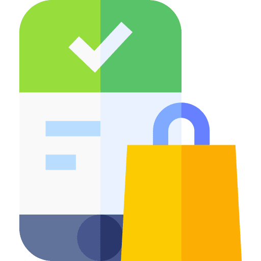 Purchase smartphone online shopping done icon