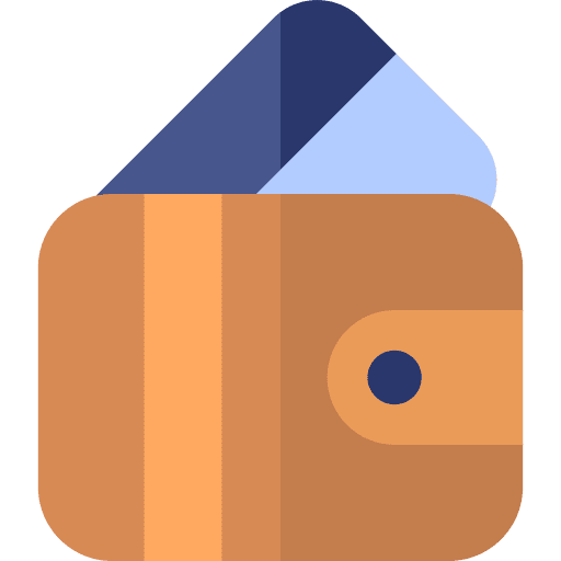 Wallet business and finance credit card wallet icon