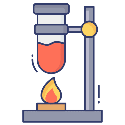 Test tube flame heat education icon