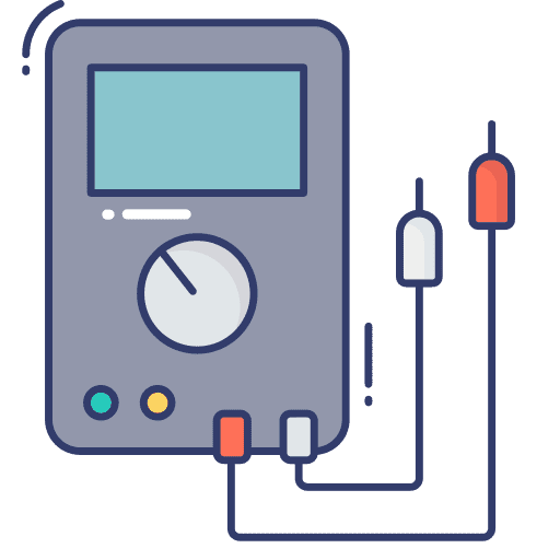 Testing voltmeter testing circuit icon
