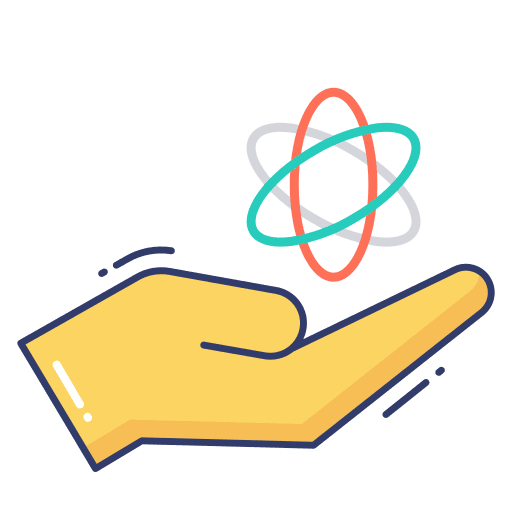 Atom education proton science icon