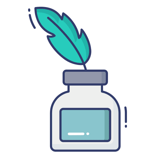 Ink text feather writing icon