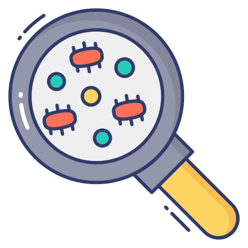 Bacteria loupe education bacteria icon
