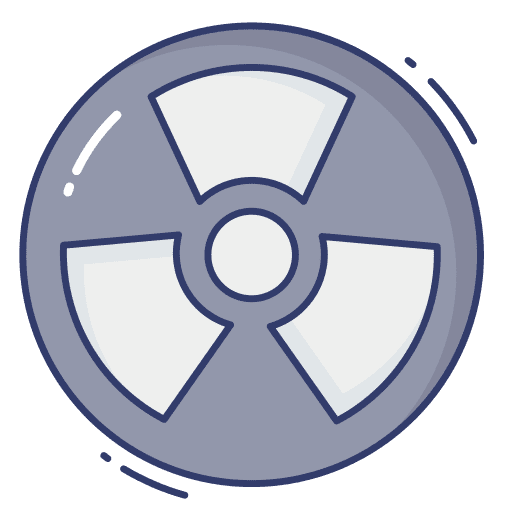 Radioactive nuclear shapes and symbols contamination icon