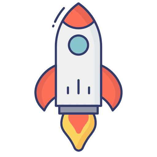 Rocket space spaceship lunch icon