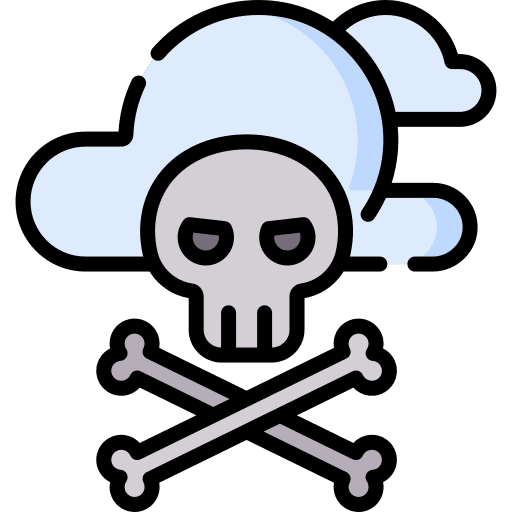 Extreme weather skull cloud dangerous icon