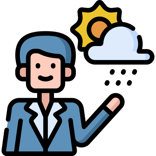 Forecaster meteorology man professions and jobs icon