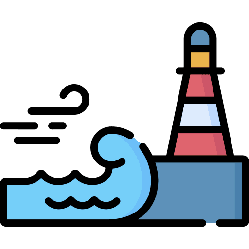 Breeze nature wave lighthouse icon