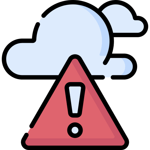 Hazardous weather cloudy risk icon